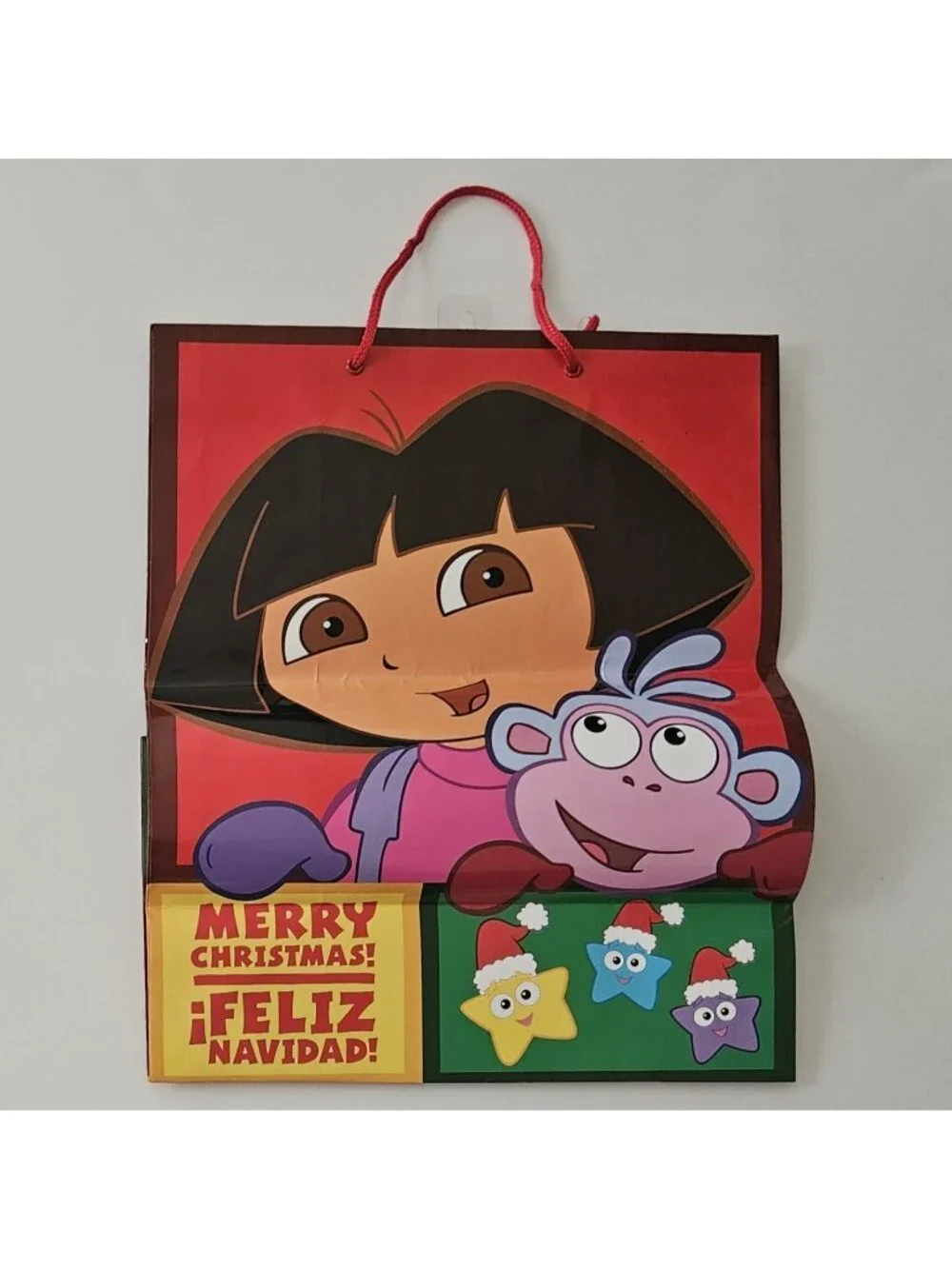 Dora Explorer Gift Bag Merry Christmas Feliz Navidad 12.5
